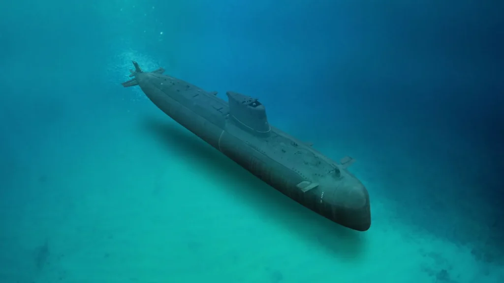 representacion del submarino donde un magnate irá al lugar donde se hundió el Titanic