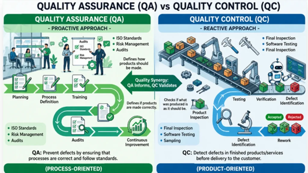 Aseguramiento de calidad vs. control de calidad