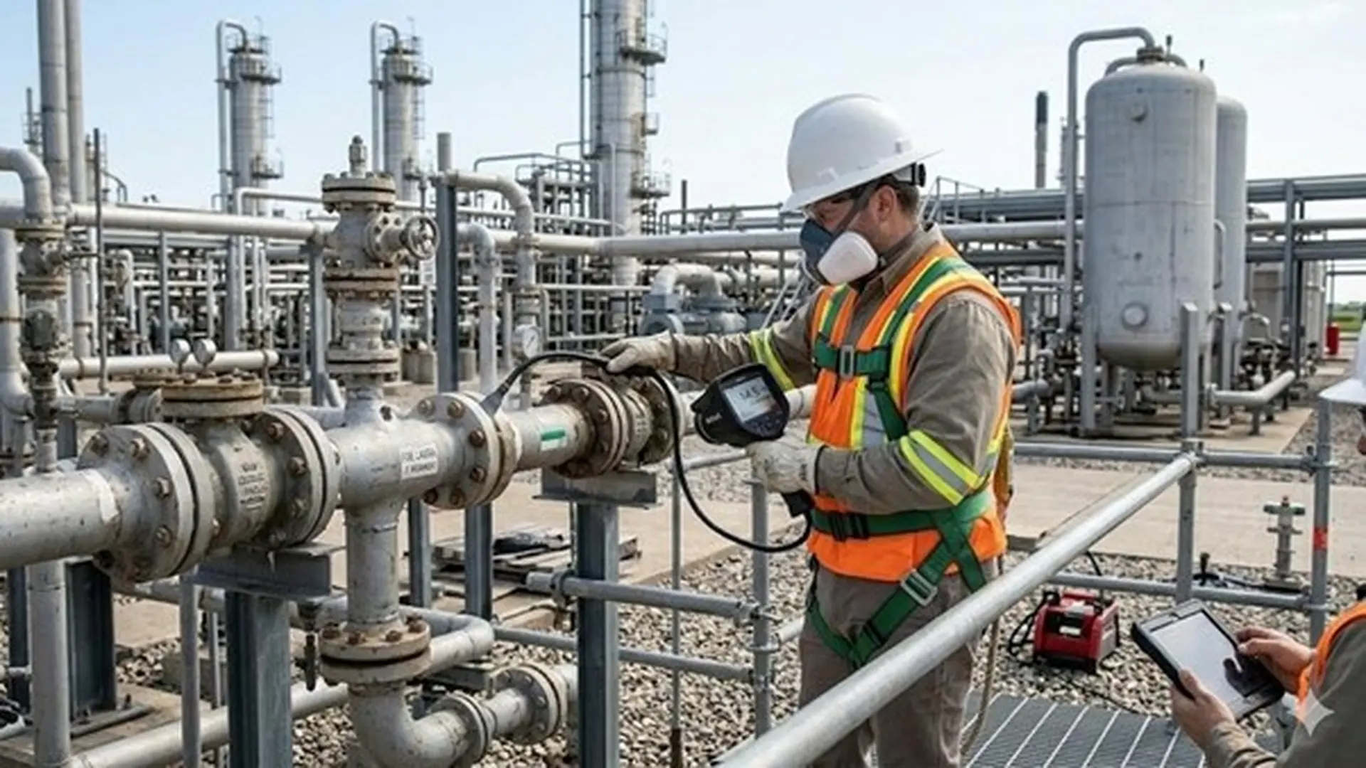 Figura 1: Inspección de fugas mediante programa LDAR en instalaciones de petroleo y gas.