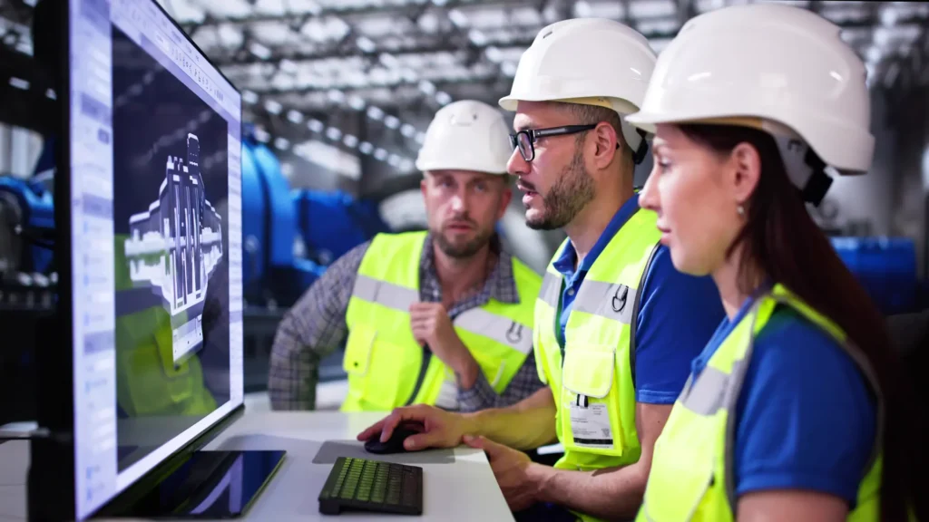 Ingenieros Operadores Usando El Sistema Scada En La Planta De Industrial