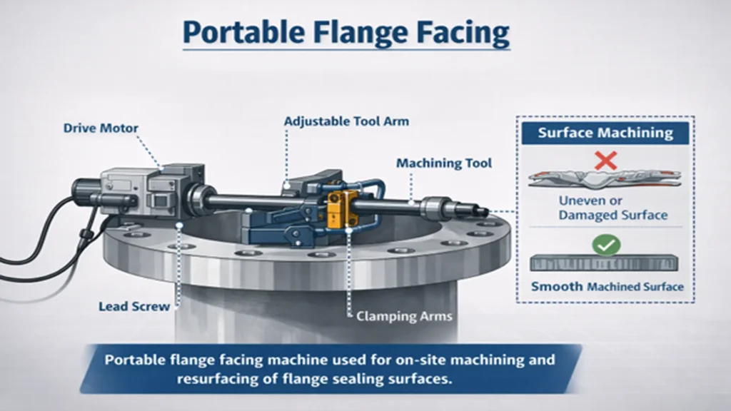 Flanges are dressed and ground.