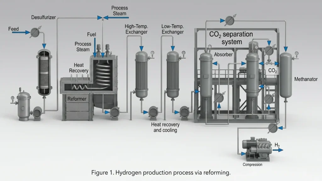 Hydrogen Production Process via Reforming.