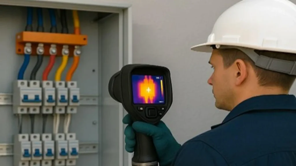 Condition-based monitoring: Detection of hot spots in an electrical panel.