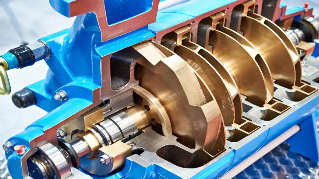 Multistage centrifugal pump in cross-section