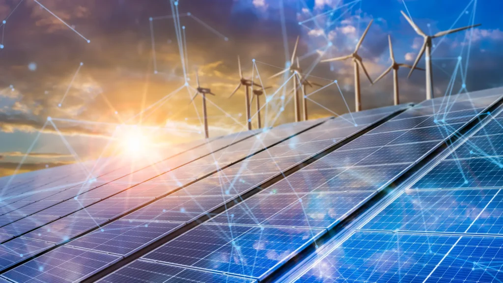 Operational efficiency: Solar cell plant and wind generators for energy supply.