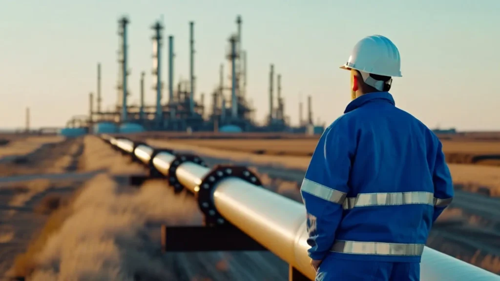 Inspection of the integrity of Midstream pipelines for transporting crude oil.