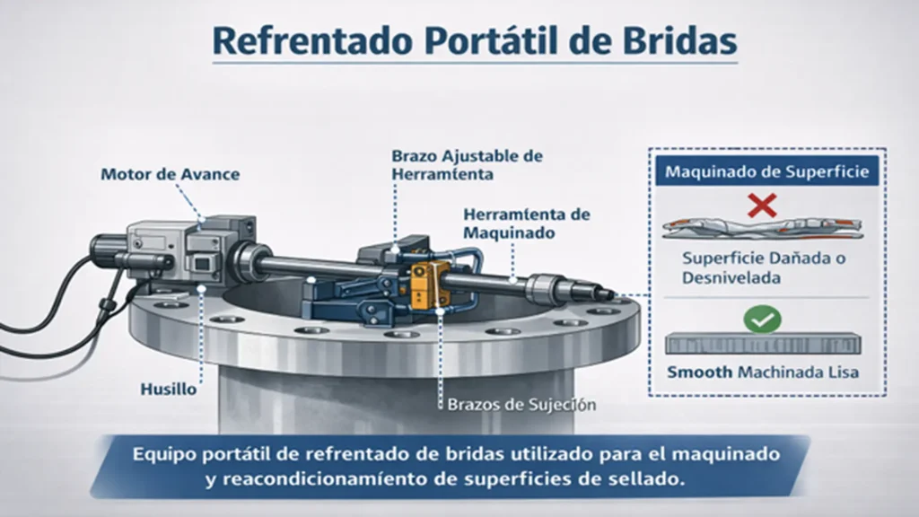 Refrentado y rectificado de bridas.