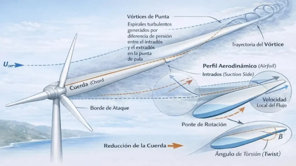 Aerodynamic geometry of wind turbine blades.