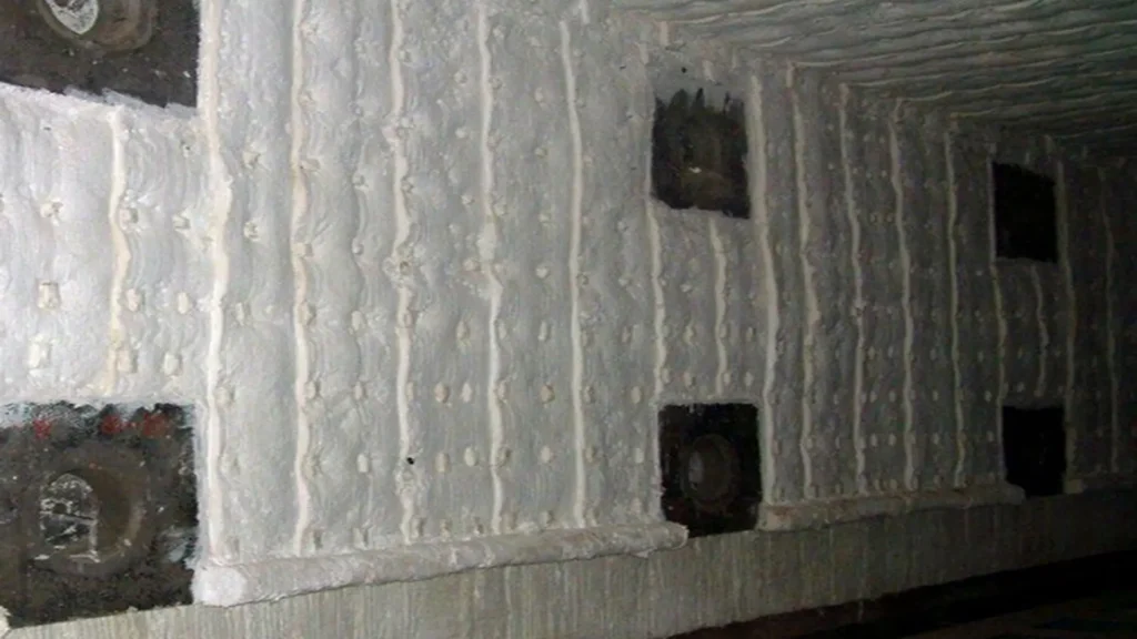 Figure 2. Ceramic fiber installed in a boiler.