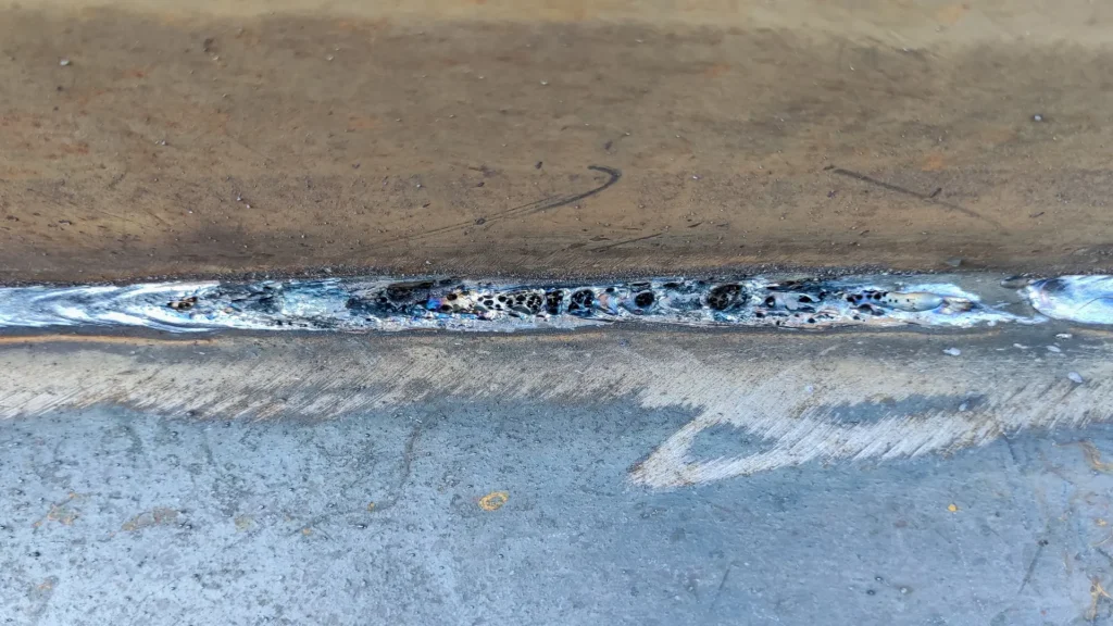 Figure 2: Welding with surface pores.