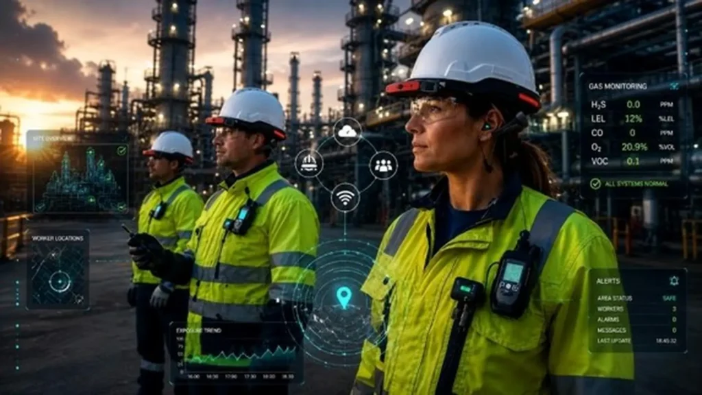 Wearables and connected sensors for industrial field safety.