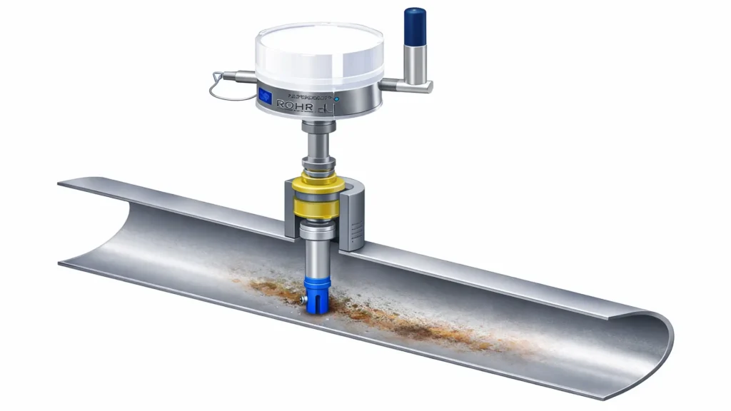 Linear Polarization Resistance (LPR) probes mounted on the pipeline.