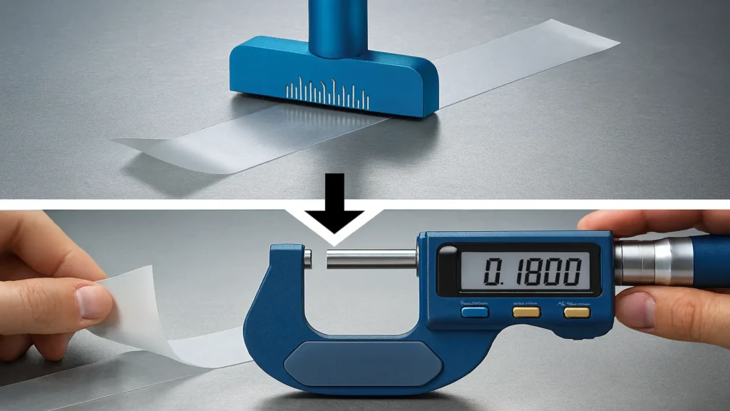 Replica tape for measuring overlay anchors