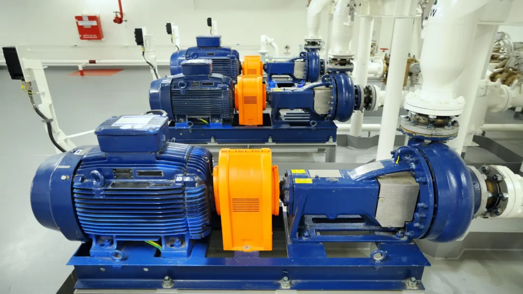 Centrifugal pump with coupling protector and mechanical seal protector.