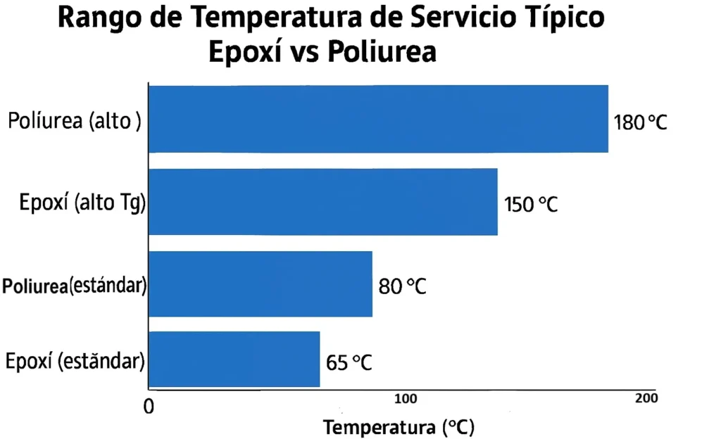 Rango de Temperaturas Epoxi vs Poliurea