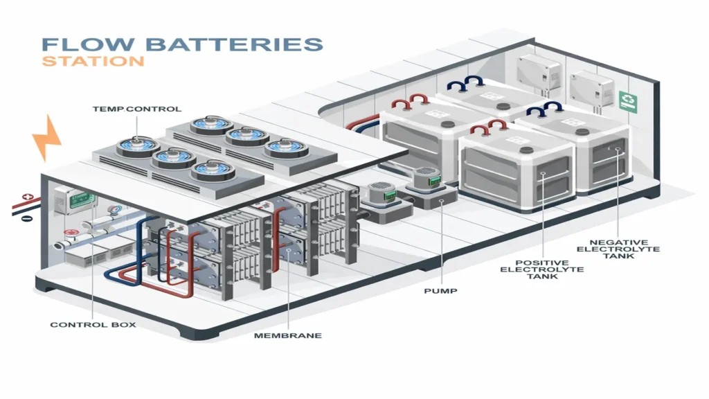 Flow battery station.