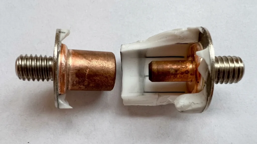 Figure 5. Internal components  of the spark gap prior to testing