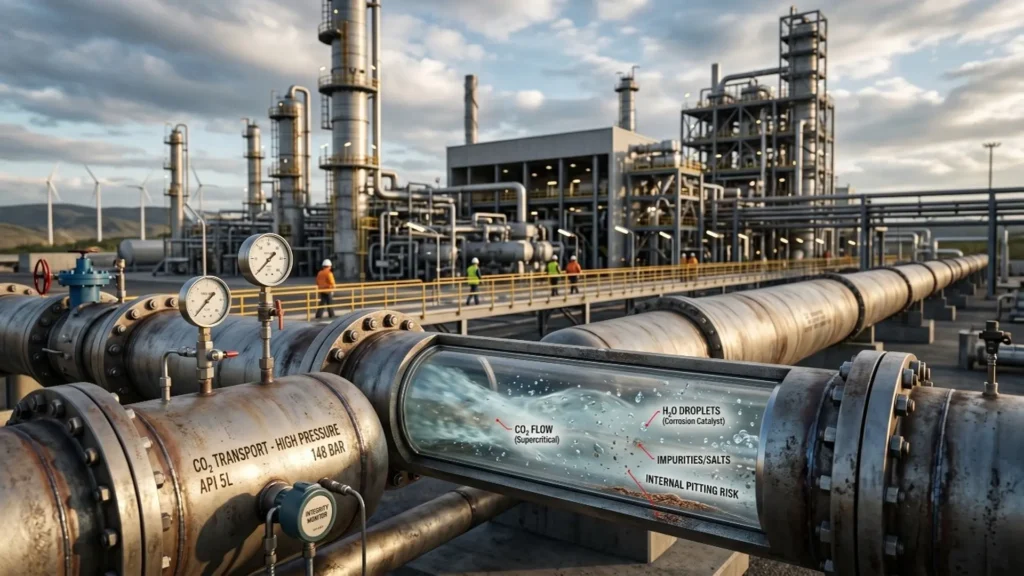Corrosión en ductos de CO₂ para proyectos CCUS