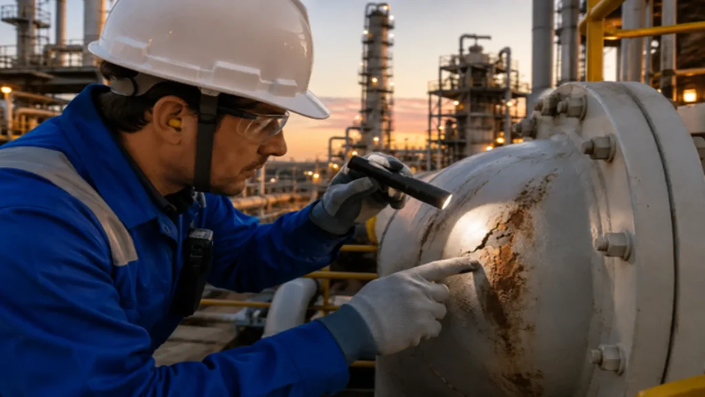 Inspección Visual (VT) para detectar daños en activos de petróleo y gas
