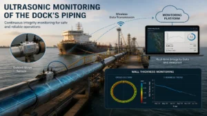 Monitoreo Ultrasónico continuo en tuberías de muelle