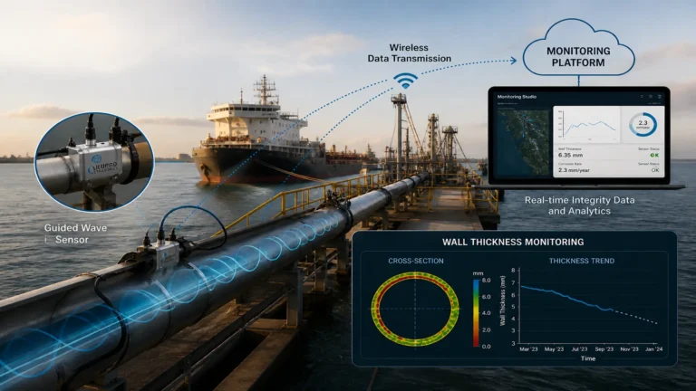 Continuous Ultrasonic Monitoring in jetty pipelines