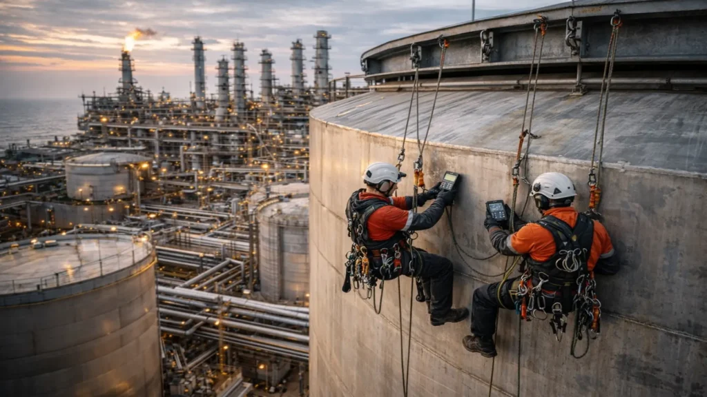 Rope access inspection in critical Oil & Gas assets