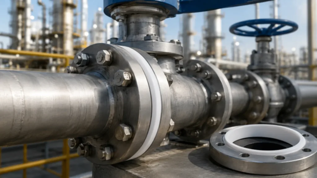 PTFE in valves and gaskets for industrial leak prevention