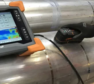 Inspection of Corrosion Under Insulation (CUI) by Pulsed Eddy Current (PEC).