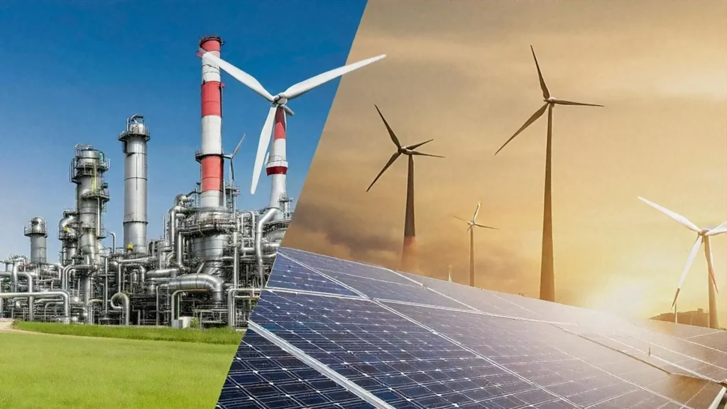 Representación de la implementación de energías renovables en las refinerías