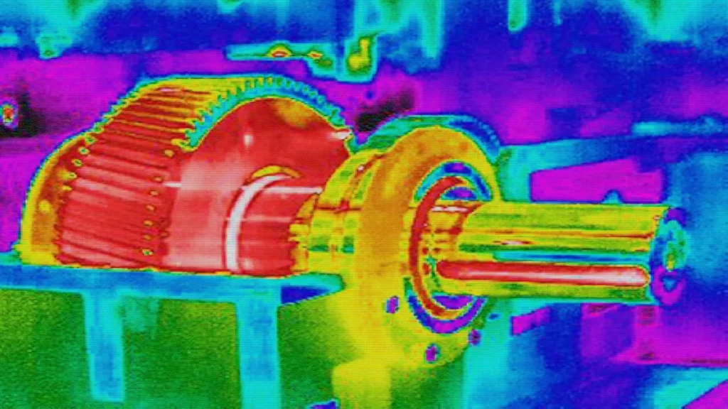 Thermogram of a rotating equipment with Infrared Technology.