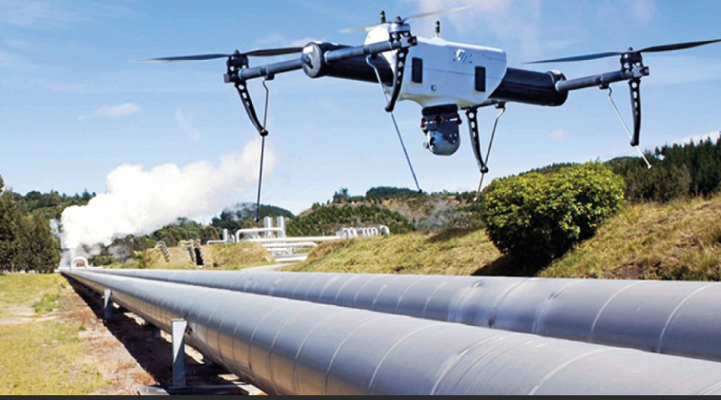 El gas en la industria petrolera: Uso de drones