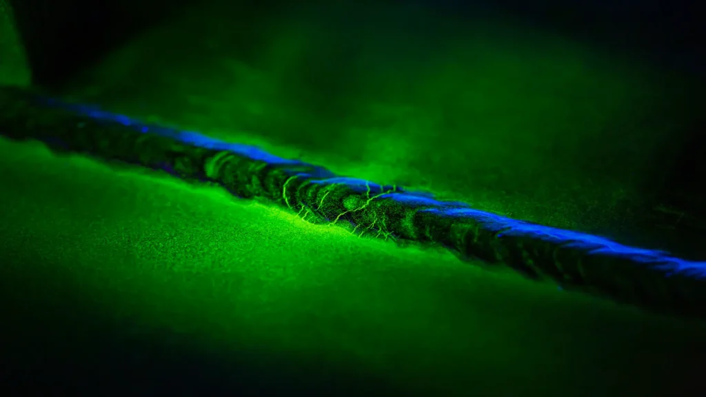 Protección H2 alta temp. con partículas magnéticas fluorescentes húmedas ultrasensibles.