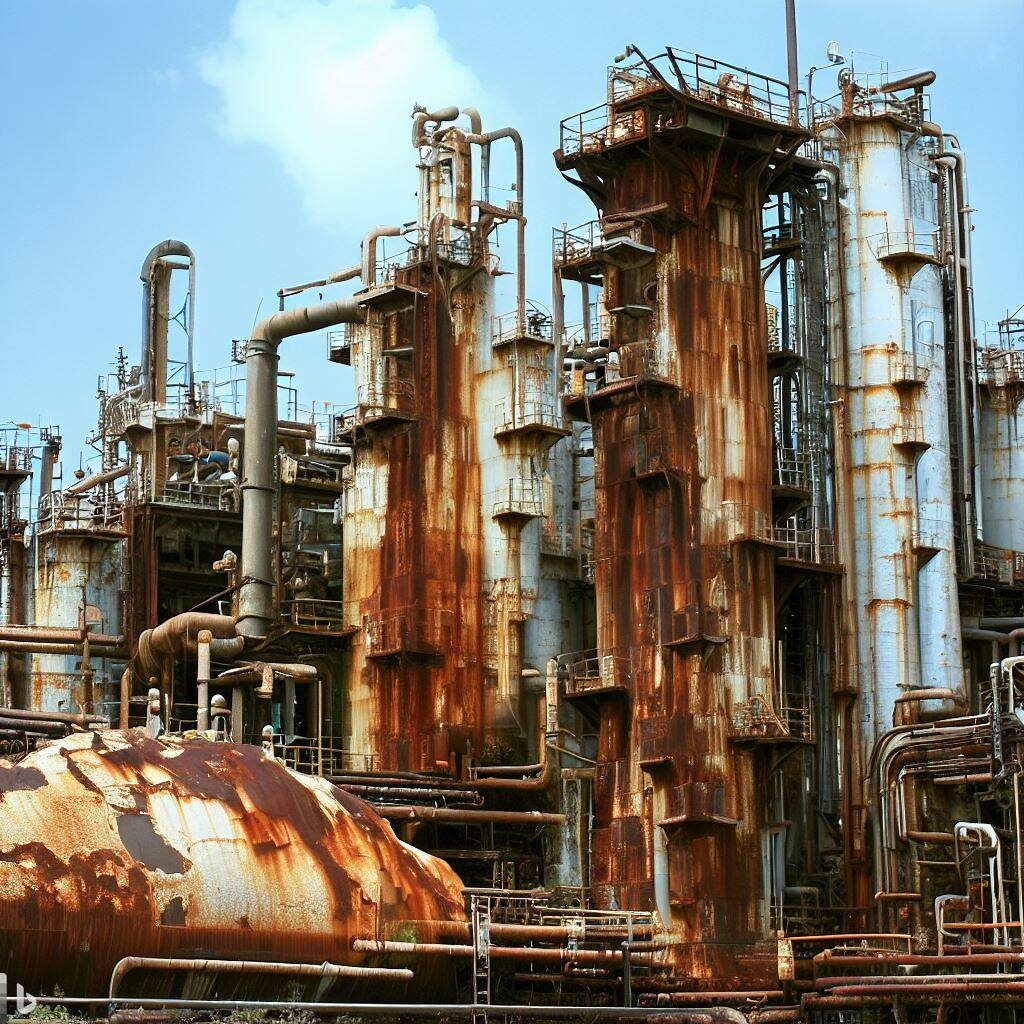 Inspection of corrosion in the oil industry.