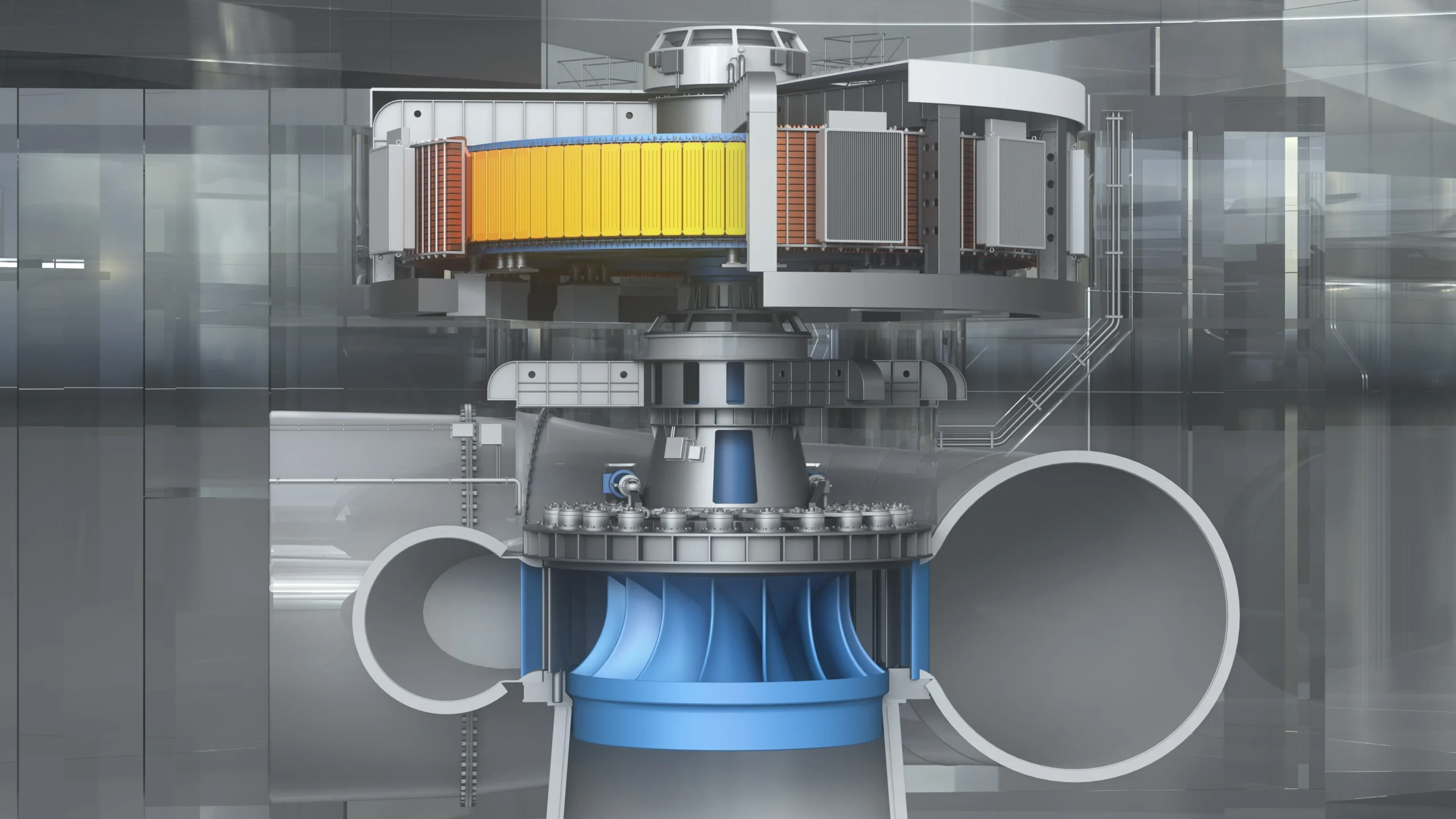 ¿Cómo funciona una turbina hidráulica en una central hidroeléctrica?