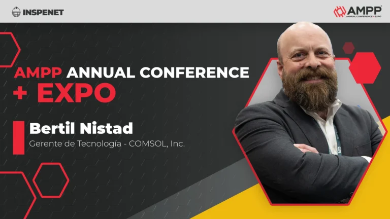 Bertil Nistad de COMSOL en AMPP 2026 hablando sobre simulación multifísica.