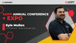 Kyle Mullen en AMPP 2026 hablando sobre recubrimientos industriales.