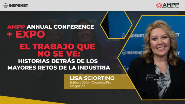 Contratistas industriales en AMPP 2026 con Lisa Sciortino de CoatingsPro Magazine.