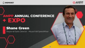 Shane Green presents Speed ​​Mixer technology at AMPP 2026.