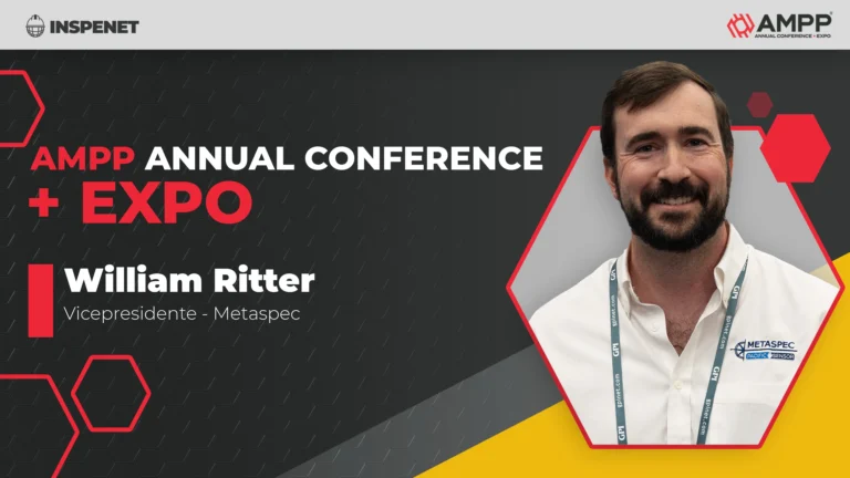 Cupones de corrosión en AMPP 2026 con William Ritter de Metaspec.