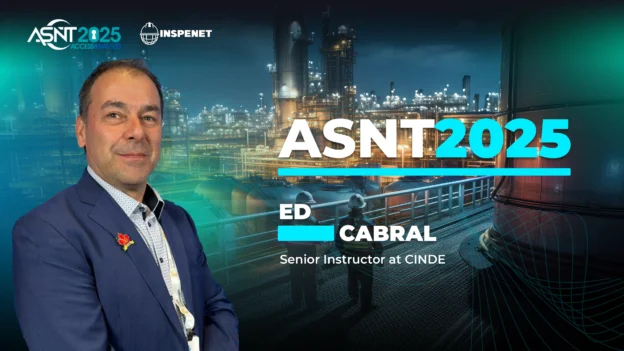 Ed Cabral, CINDE Senior Instructor, during his participation in ASNT 2025, an international event on non-destructive testing.
