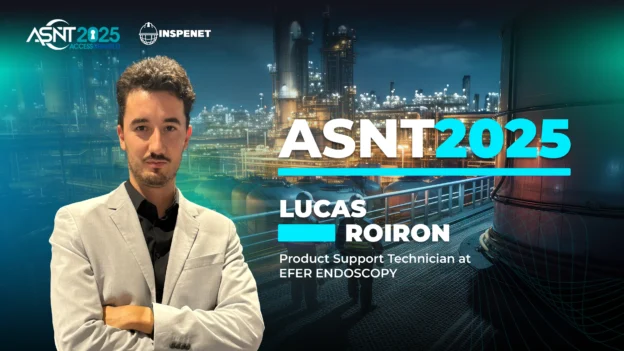 Lucas Roiron, Product Support Technician at EFER ENDOSCOPY, during his participation in ASNT 2025.