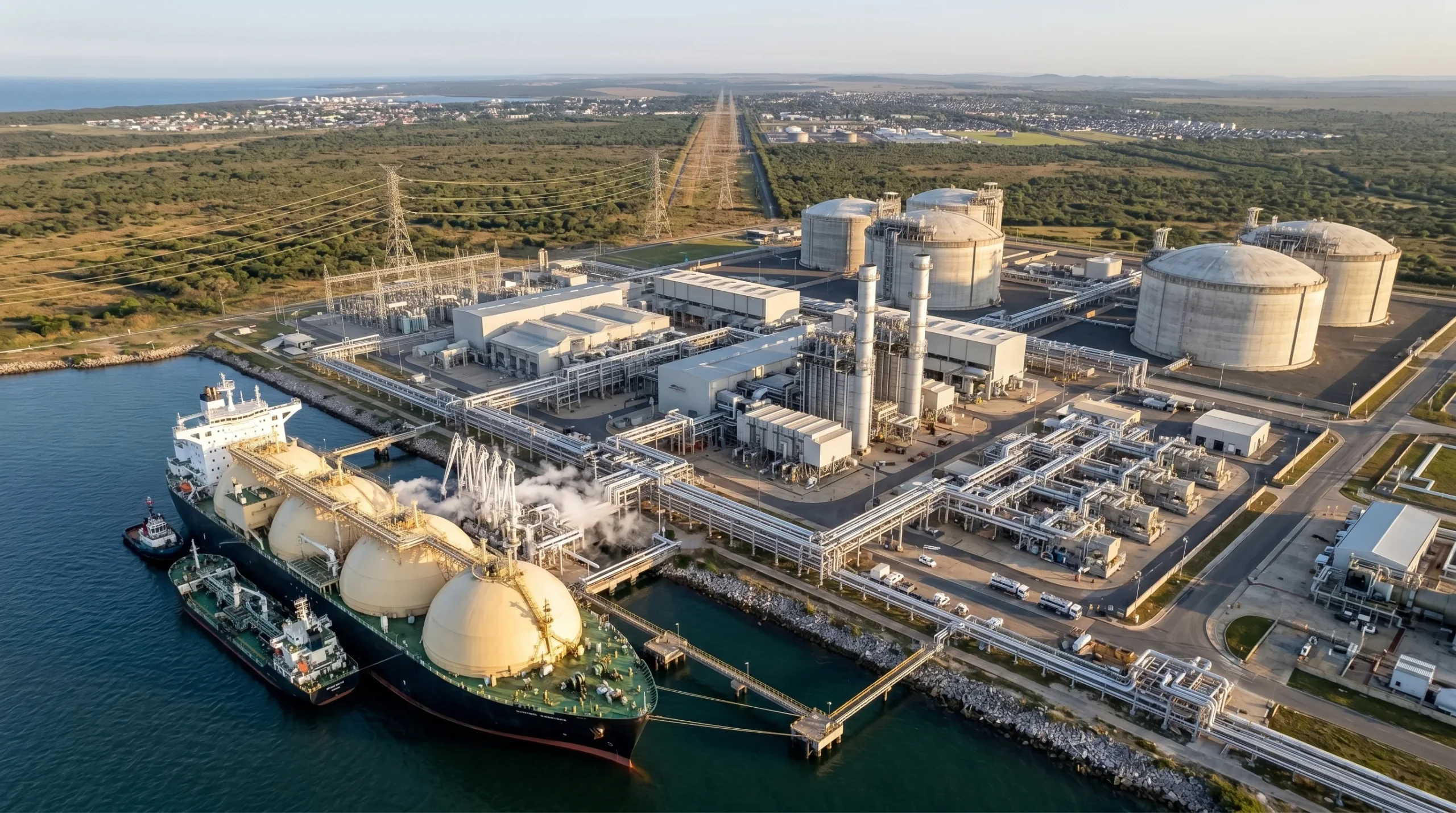 Acuerdo LNG Eskom respaldará infraestructura de gas natural licuado y generación eléctrica para un proyecto gas-to-power de 3.000 MW