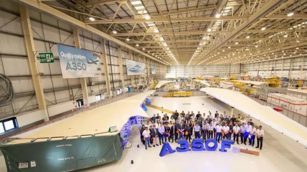 Airbus completes manufacture of the first set of A350F wings at Broughton