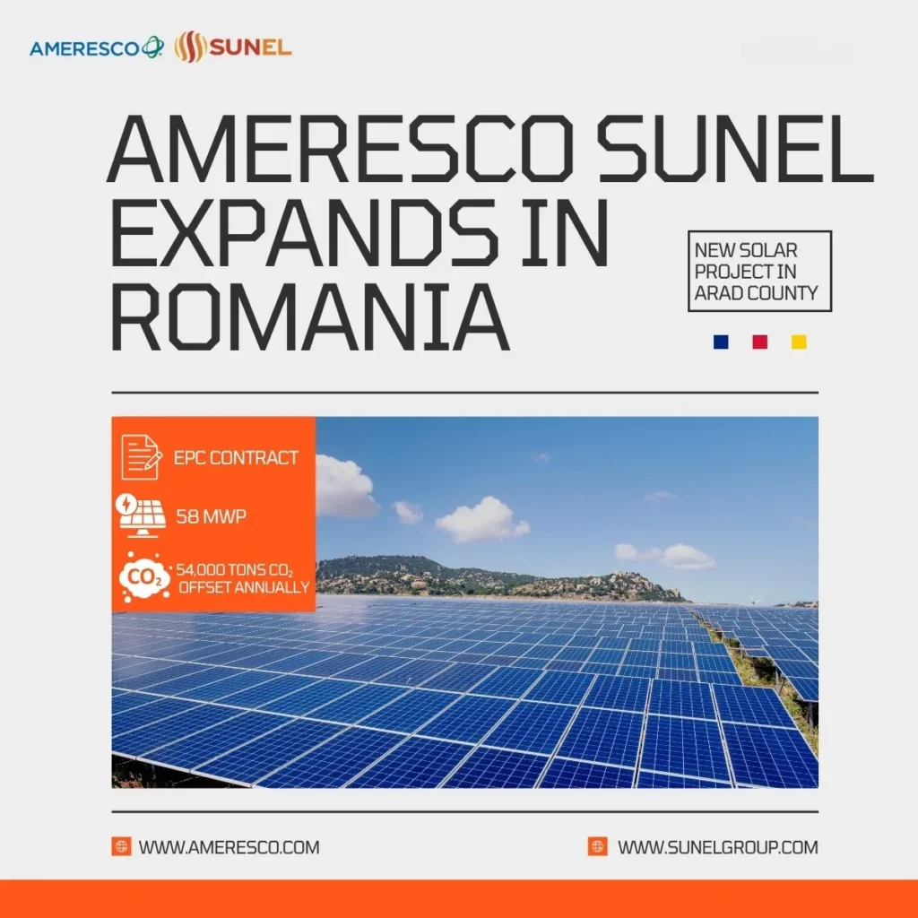 Ameresco Sunel construirá una planta solar de 58 MWp en Rumanía
