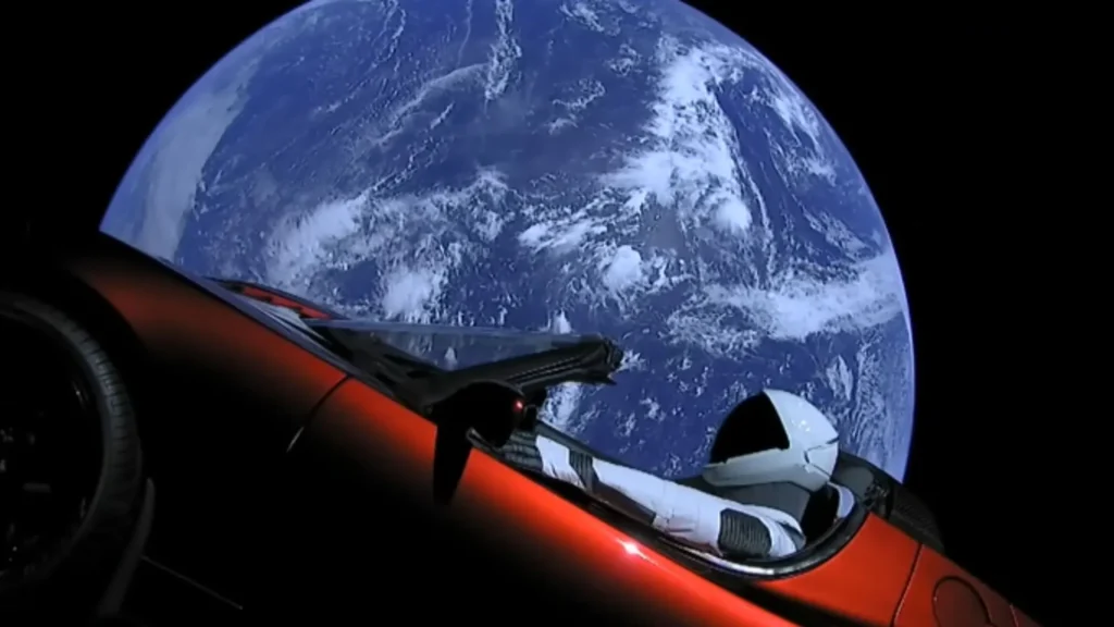 Tesla Roadster que está en el espacio