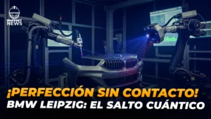 BMW Leipzig utiliza robots y sensores de terahercios para inspección automotriz sin contacto.