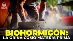 Trabajador vertiendo mezcla de biohormigón durante un proceso de construcción, como portada del Inspenet News del día.