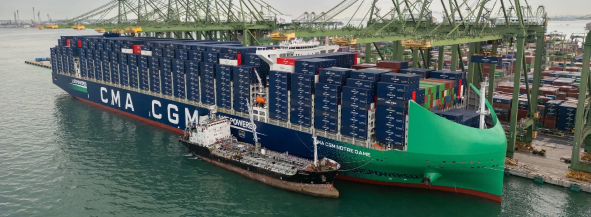 El CMA CGM NOTRE DAME hizo escala en Singapur antes de llegar a Europa 