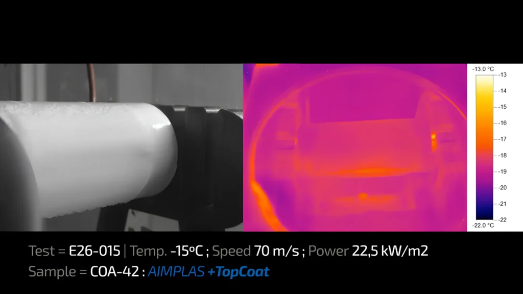 Tested anti-icing heated coating with thermal imaging chamber for improved aviation safety