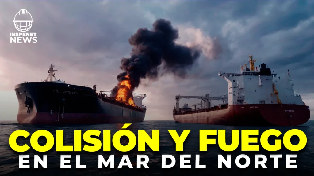 Choque en el mar del norte: incendio por colisión de petrolero y buque